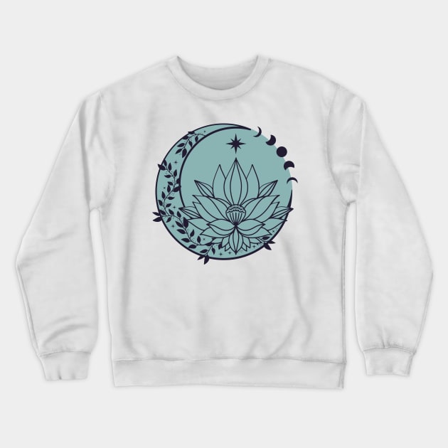 Lotus Moon Crewneck Sweatshirt by ontheoutside